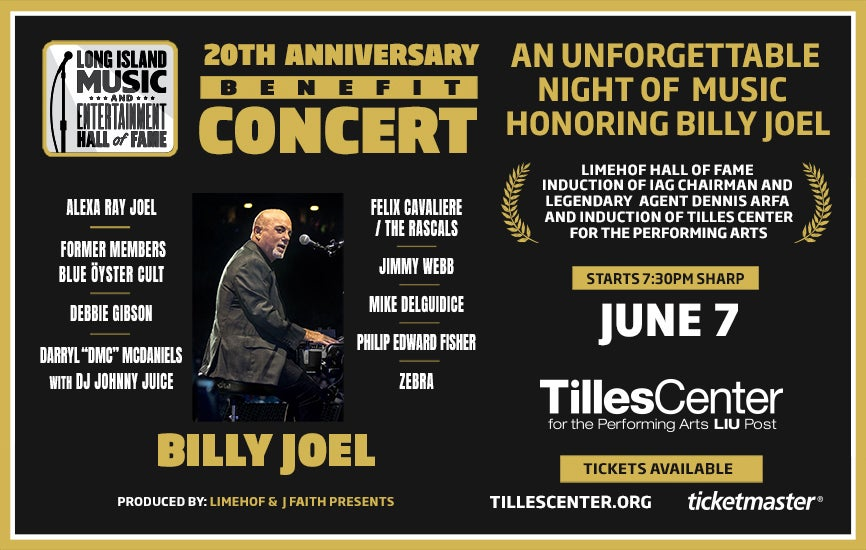 Long Island Music & Entertainment Hall of Fame to Celebrate 20th Anniversary with Star-Studded Event Honoring Billy Joel on June 7th at 7:30 PM
